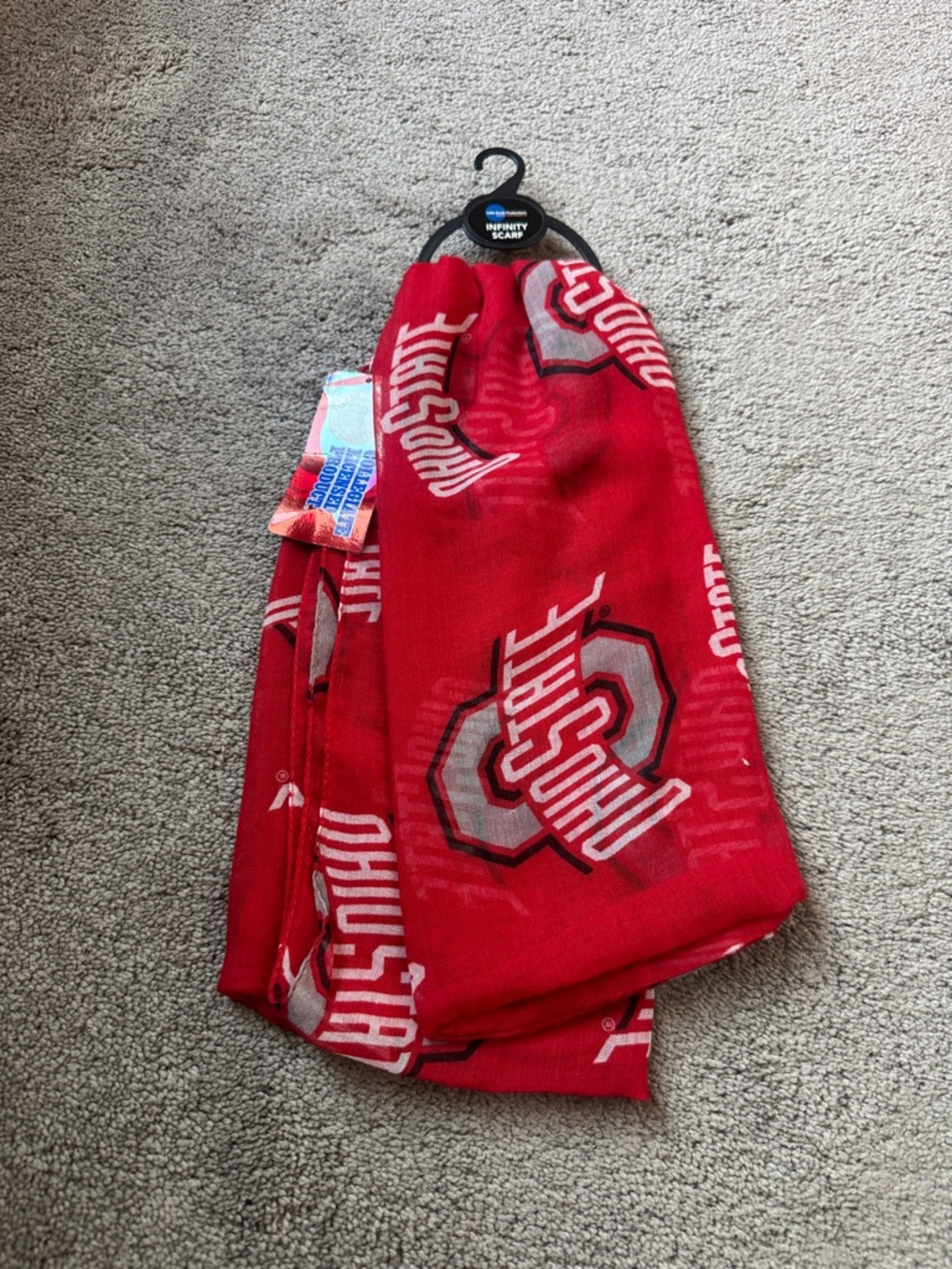 Ohio State Buckeyes Red Infinity Scarf NCAA Fan Gear OS